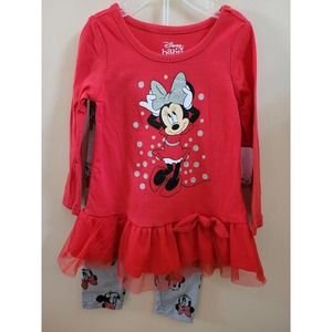 Minnie Mouse Red and Gray 2pc Legging Playset 12-18M